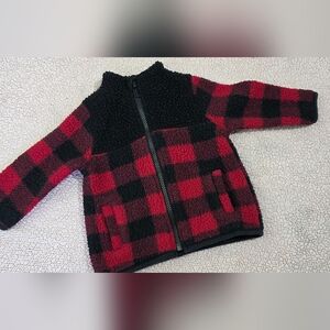 Old Navy Black And Red Fleece Jacket